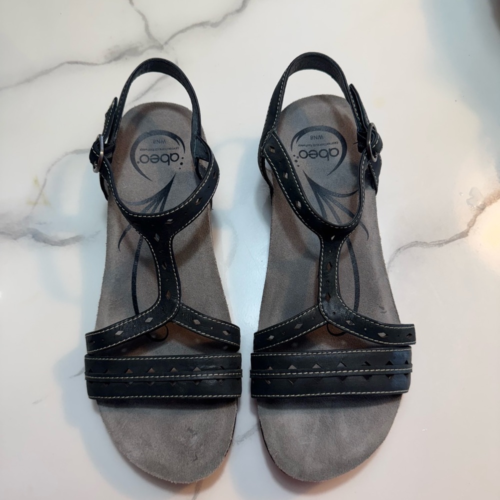 Abeo Bio Systems Women's Strappy Sandals Basha Black Size 8